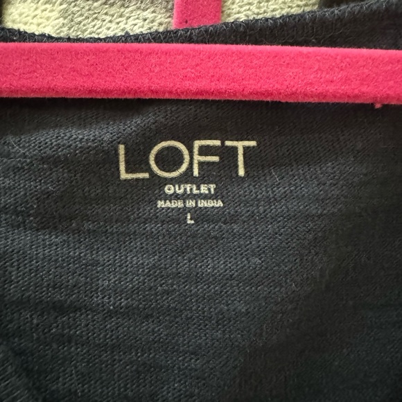 LOFT Blue Mixed Media Short-Sleeve Sweater - Picture 2 of 3